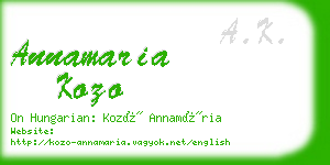 annamaria kozo business card